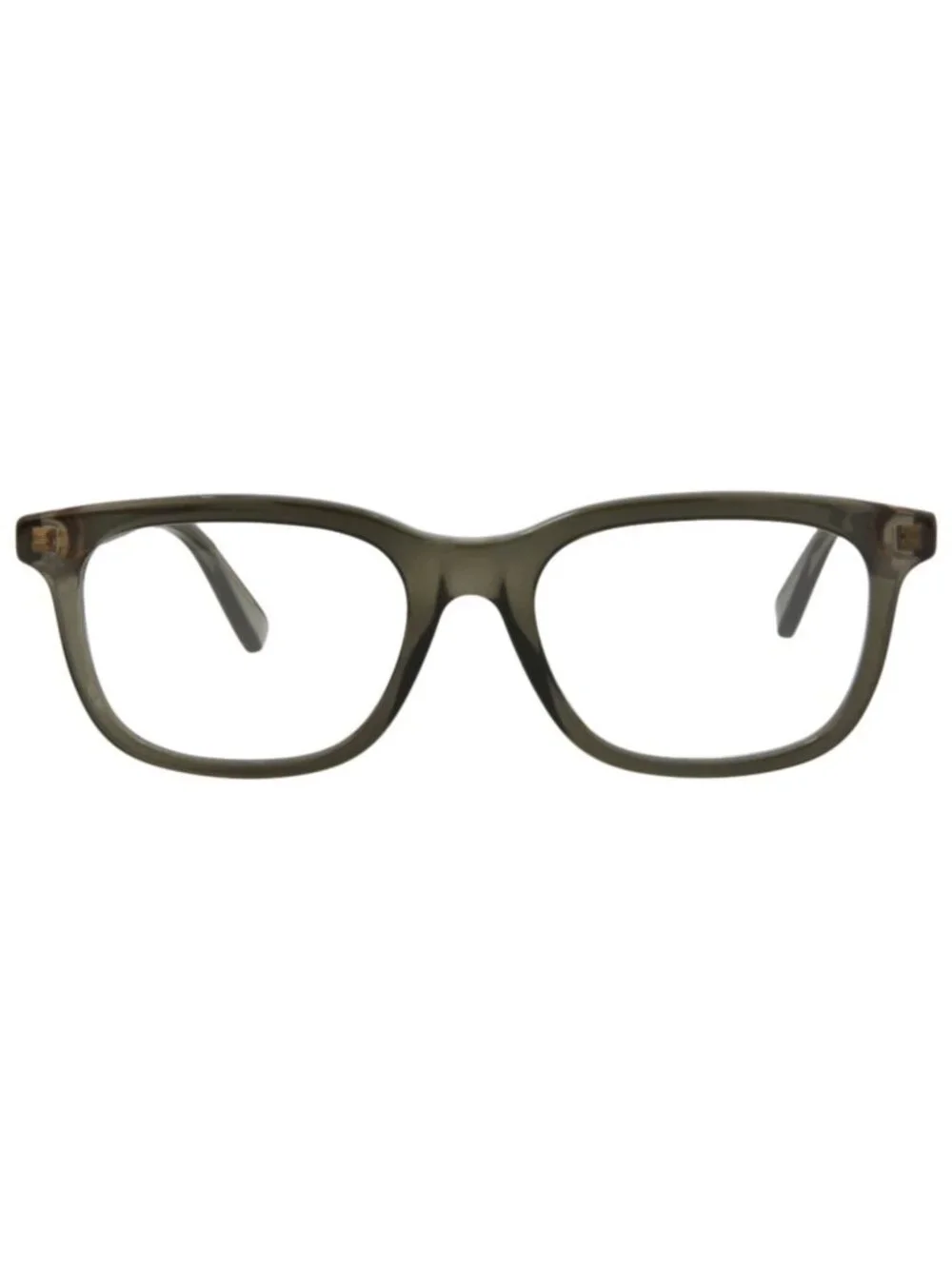 New Gucci Women's Eyeglasses Mens Square Rectangle Grey Grey Transparent